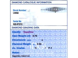 Sapphire and Diamond Watch grading card