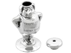 Novelty Silver Pig Salt Open