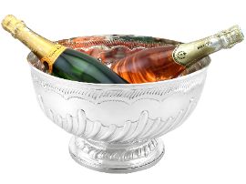 Regimental Silver Bowl  with Champagne Bottles