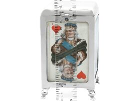 Silver Playing Card Box with Ruler