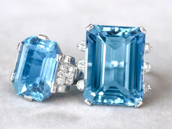 9.53ct Aquamarine and 0.32ct Diamond, Platinum Ring by Boucheron