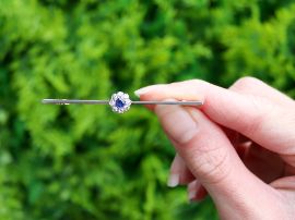 Antique Sapphire and Diamond Bar Brooch outside