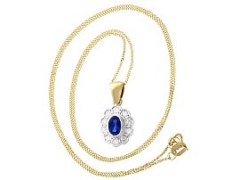 Sapphire and Diamond Pendant in Yellow Gold