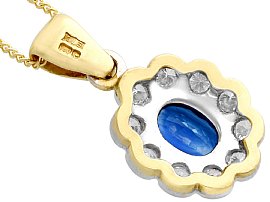 Sapphire and Diamond Pendant in Yellow Gold