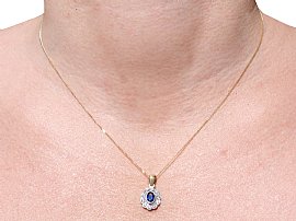 Sapphire and Diamond Pendant in Yellow Gold