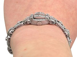 Women's Diamond Watch wearing close up view