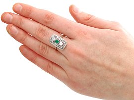 Art Deco Dress Ring wearing 