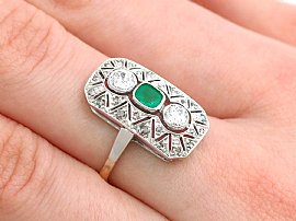 Art Deco Dress Ring on hand 