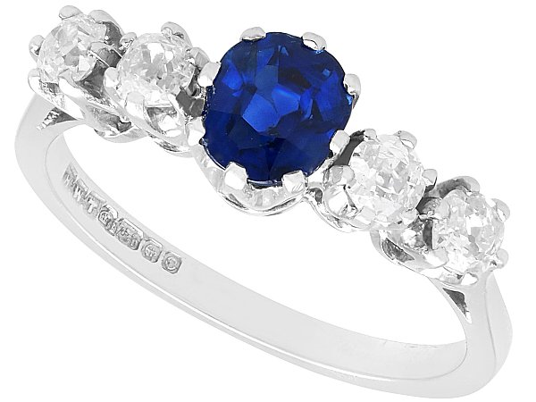 Sapphire and Diamond Ring in 18ct White Gold 