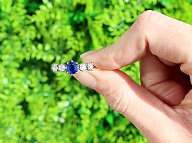 Sapphire and Diamond Ring in White Gold 
