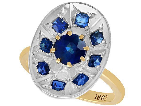 1950s Sapphire Ring In Yellow Gold For Sale Ac Silver