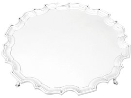 Large Silver Salver in English Sterling Silver