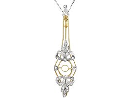 Pearl and 0.20ct Diamond, 18ct Yellow Gold Pendant - Antique Circa 1910