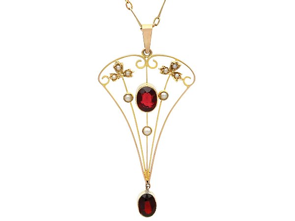 Garnet and Pearl Pendant