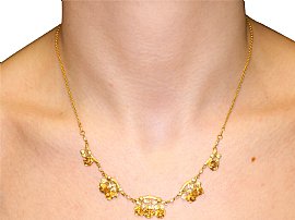 Gold Art Nouveau Necklace For Sale | AC Silver