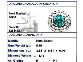 Blue Zircon Ring with Diamonds 