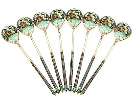 Silver and Enamel Spoons