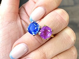 Blue and Pink Sapphire Ring