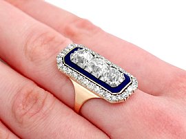 Antique Diamond Cocktail Ring on the Hand