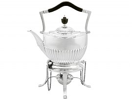 Sterling Silver Spirit Tea Kettle - Queen Anne Style - Antique Victorian (1898); A7783