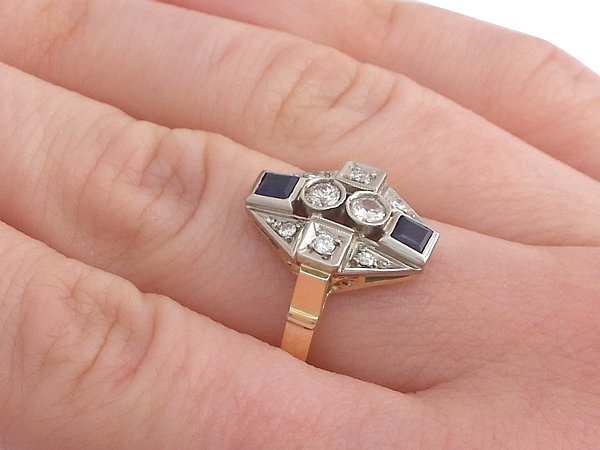 Art Deco Sapphire and Diamond Ring | Gemstone Rings | AC SIlver