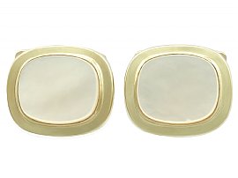 Gold Mother of Pearl Cufflinks | Gents Cufflinks for Sale | AC Silver