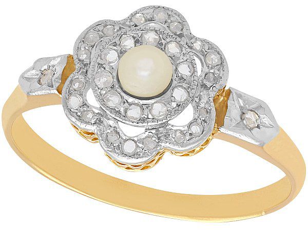 Seed Freshwater Pearl and Diamond Ring | Angara