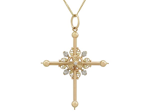 French Cross Pendant | Gold Pendants 