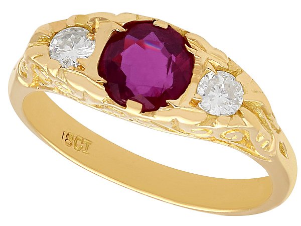 1940s Ruby Dress Ring | Yellow Gold Jewellery | AC Silver