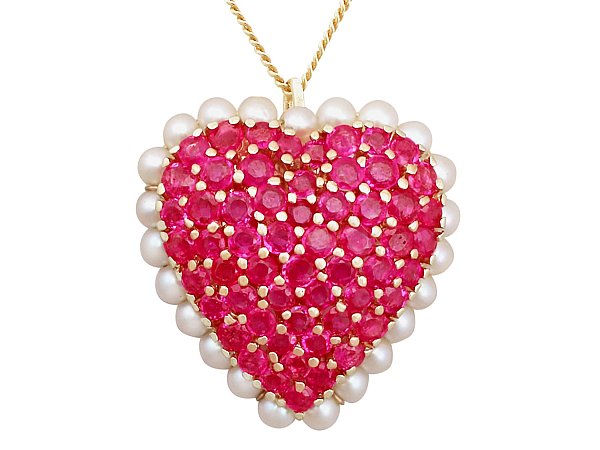 ruby heart pendant