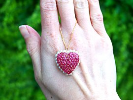 ruby heart pendant