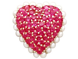 ruby heart brooch