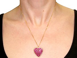 ruby heart pendant wearing