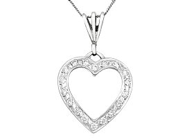 1960's Heart Pendant in White Gold for Sale | AC Silver