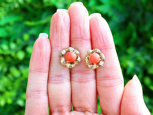 1970 gemstone and gold earrings 