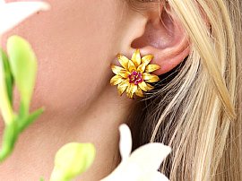 Flower Earrings wearing 