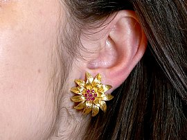 Flower Earrings wearing