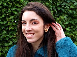 Flower Earrings wearing