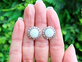 Antique Opal earrings outside 