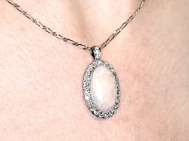 Antique Opal pendant wearing 