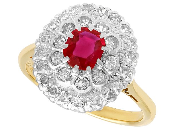 Burmese Ruby and Diamond Cluster Ring | AC Silver