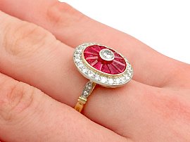 Wearing French Diamond and Ruby Ballerina Ring