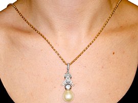 Gold South Sea Pearl Pendant Wearing