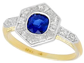 1920s Blue Sapphire and Diamond Dress Ring