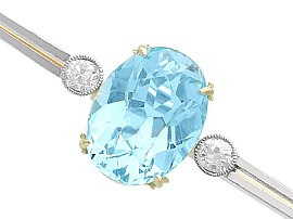 1920s Aquamarine Bar Brooch