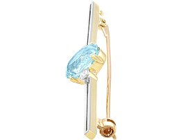 1920s Aquamarine Bar Brooch