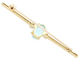 1920s Aquamarine Bar Brooch reverse 