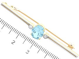 1920s Aquamarine Bar Brooch size