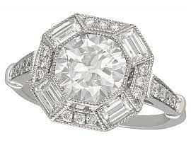 Octagonal diamond engagement ring
