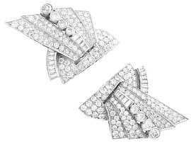 Art Deco Diamond Double Clip Brooch